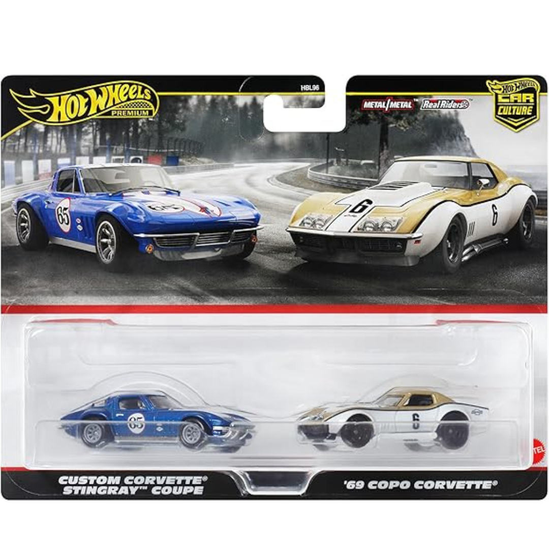 %%% Hot Wheels Premium Dúo Premium  '69 COPO Corvette / Custom Corvette "Stingray" Coupe 2 Pack