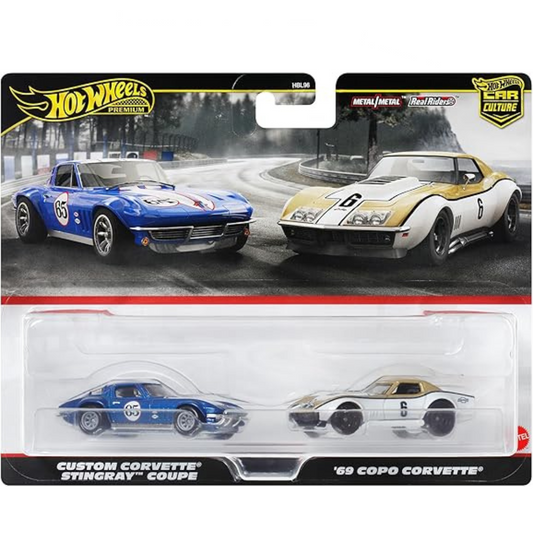 Hot Wheels Premium Dúo Premium  '69 COPO Corvette / Custom Corvette "Stingray" Coupe 2 Pack