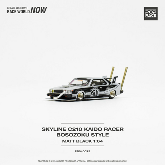 Pop Race Nissan Skyline C210 *Kaido House Racer* Bosozoku Style, matt black/grey