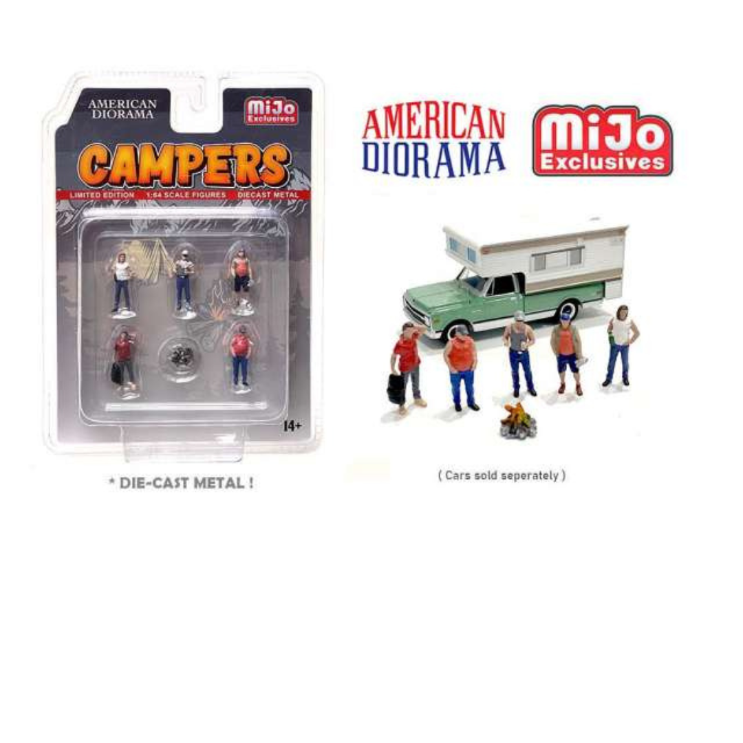Figuras de Metal Diorama Campo Hoguera American Diorama Mijo Exclusives Campers