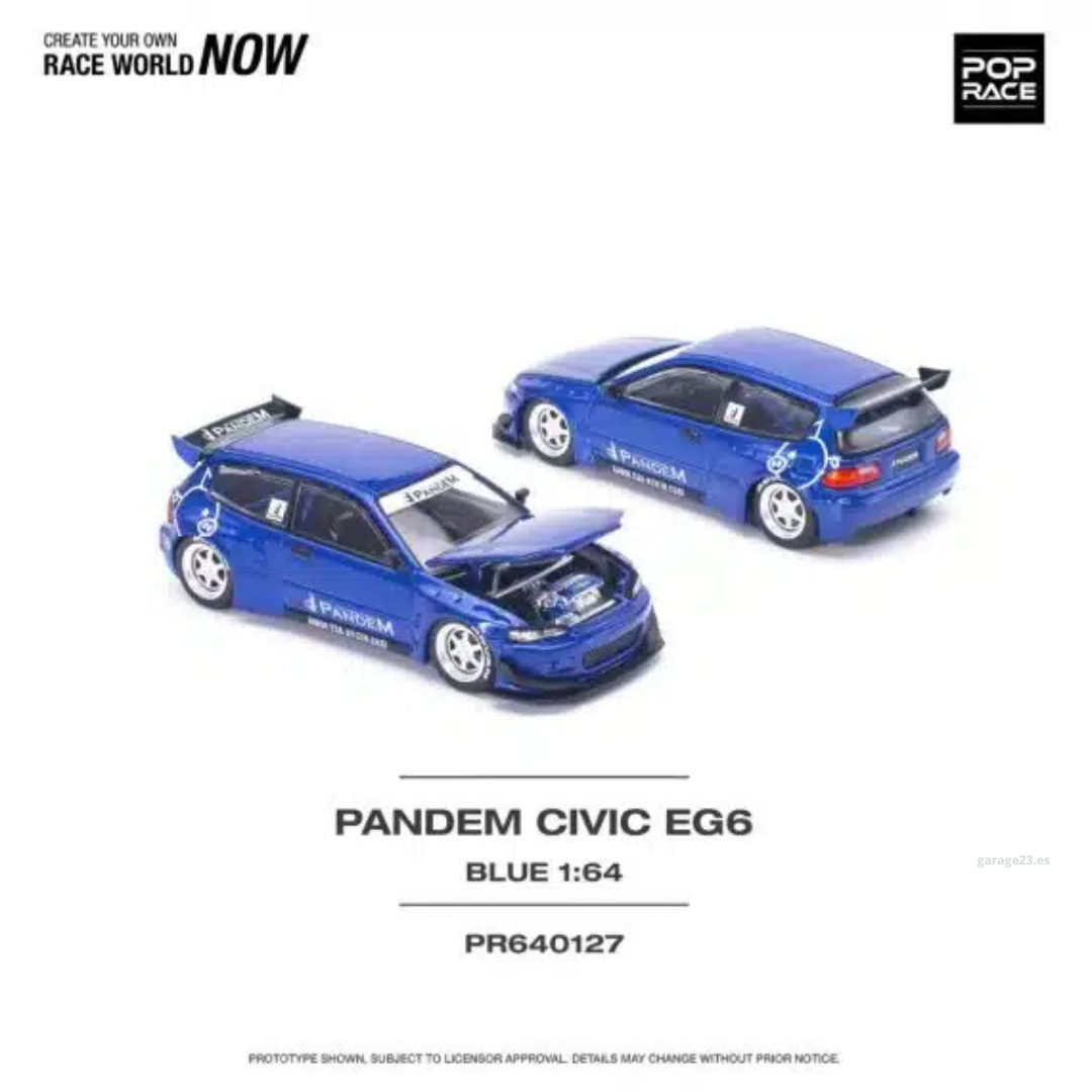 POP RACE Honda Pandem Civic EG6 v1.5 Azul Metalizado # 127 1.64