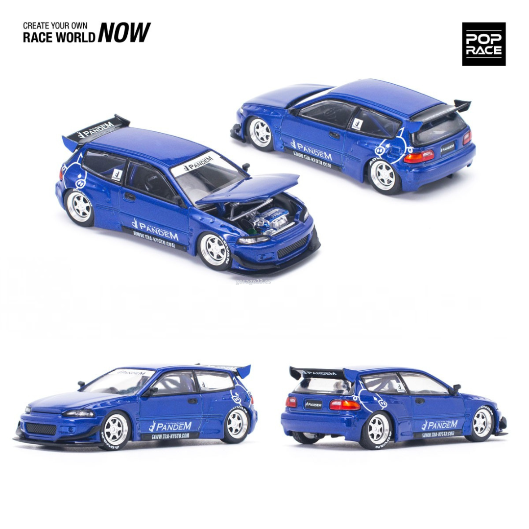 POP RACE Honda Pandem Civic EG6 v1.5 Azul Metalizado # 127 1.64