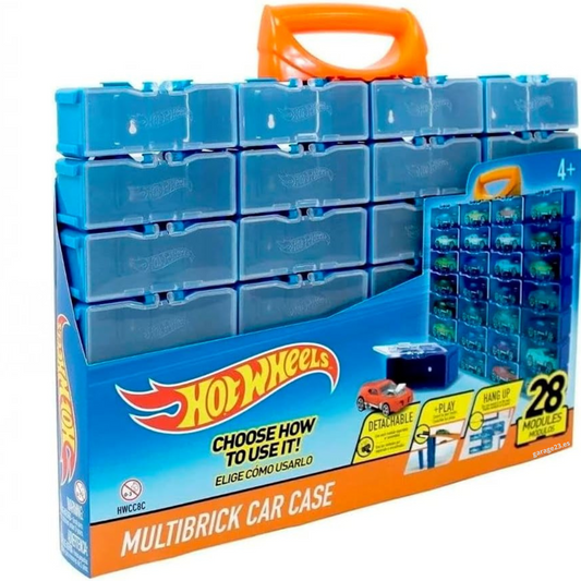 Maletin Hot Wheels Caja Guardacoches Para Premium o Básicos 28 cajas 1.64 Organizador Se puede Colgar OFICIAL