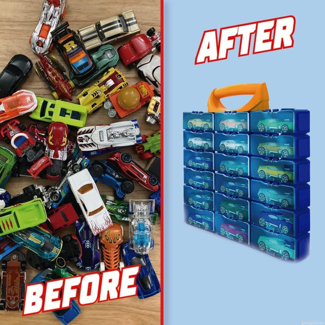 Maletin Hot Wheels Caja Guardacoches Para Premium o Básicos 28 cajas 1.64 Organizador Se puede Colgar OFICIAL