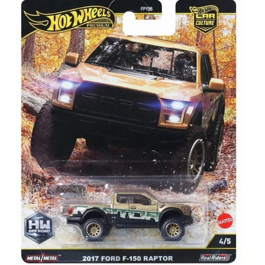Hot Wheels Premium 2017 Ford F150 Raptor todoterreno 4x4