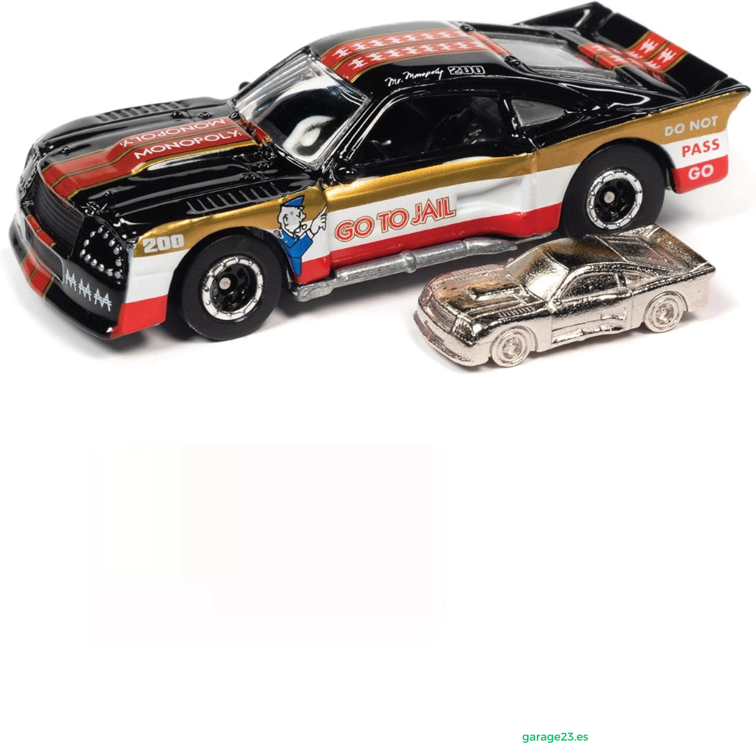 Johnny Lightning 1/64 Monopoly 1975 Ford Mustang Cobra II Racer (Go To Jail)