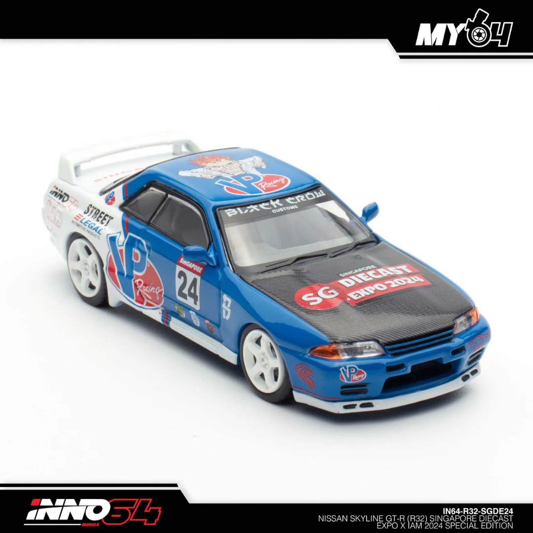 Inno64 Nissan Skyline GTR R32 #24 PIEZA EXCLUSIVA Salón Singapore Diecast.