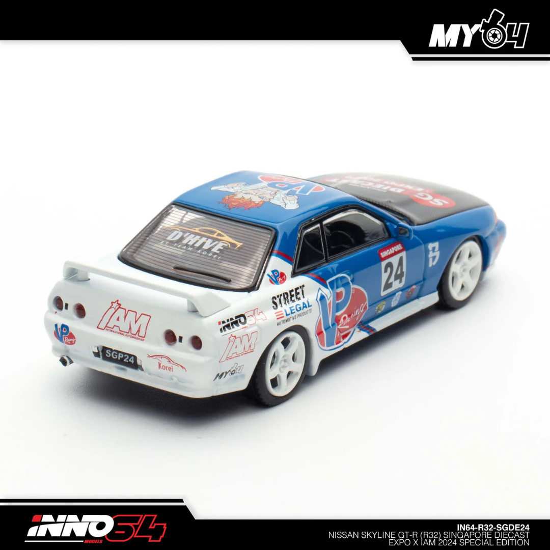 Inno64 Nissan Skyline GTR R32 #24 PIEZA EXCLUSIVA Salón Singapore Diecast.