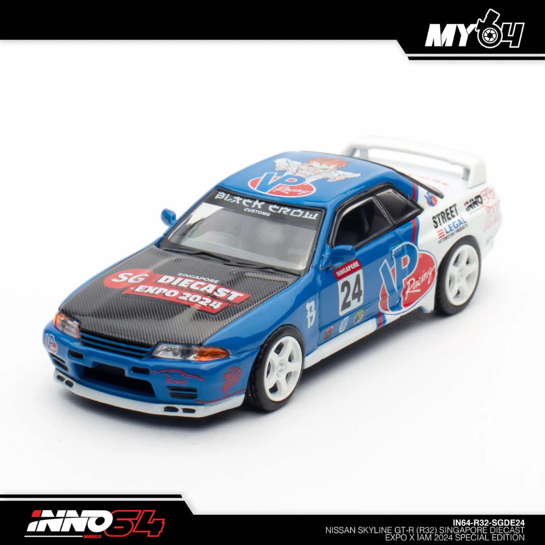 Inno64 Nissan Skyline GTR R32 #24 PIEZA EXCLUSIVA Salón Singapore Diecast.