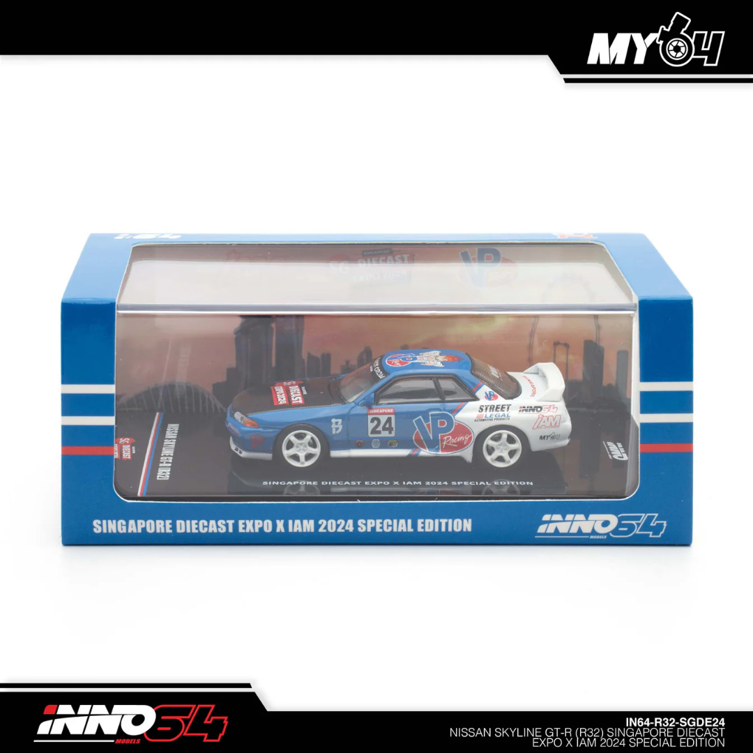Inno64 Nissan Skyline GTR R32 #24 PIEZA EXCLUSIVA Salón Singapore Diecast.