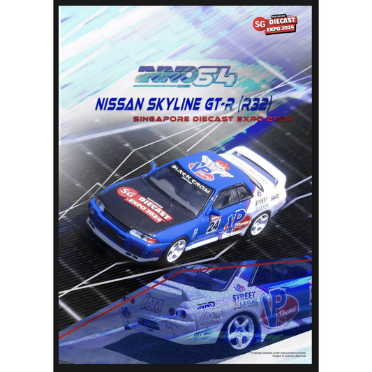 Inno64 Nissan Skyline GTR R32 #24 PIEZA EXCLUSIVA Salón Singapore Diecast.