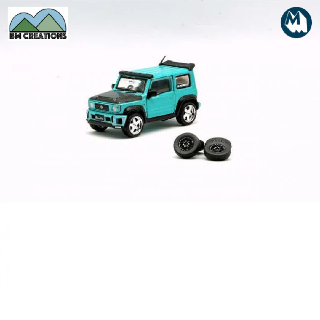 BM Creations LB Works Suzuki Jimny LHD, glitter Verde ***CON RUEDAS DE REPUESTO