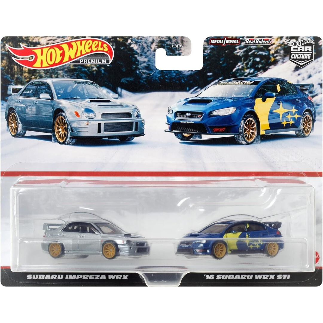 Pack 2 duo Hot Wheels Premium Subaru Impreza WRX