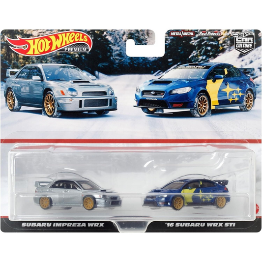 Pack 2 dúo Hot Wheels Premium Subaru Impreza WRX