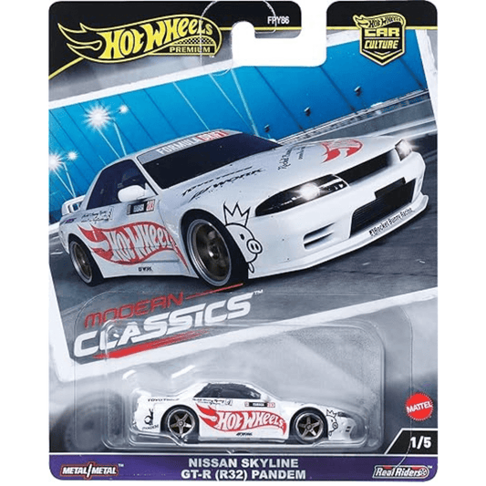 Hot Wheels Car Culture Clásicos modernos Nissan Skyline GT - R (R32) Pandem Blanco HRV68 Premium - Garage23