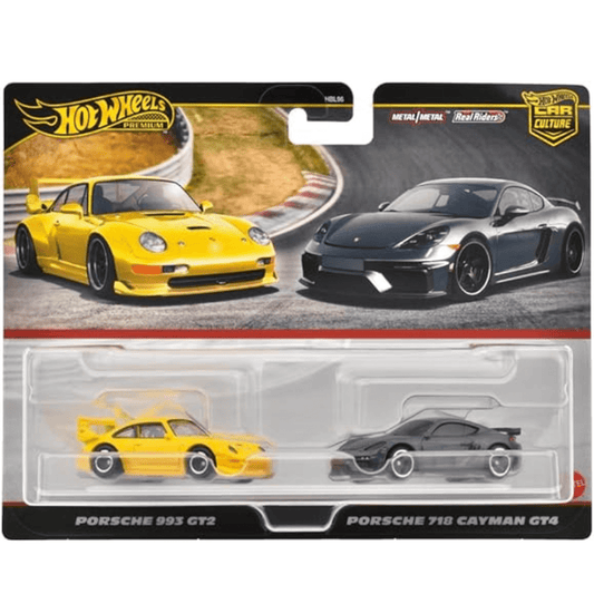 Hot Wheels Duo Porsche Premium Paquete de 2 Porsche 993 GT2/Porsche 718 Cayman GT4 2024 - Garage23