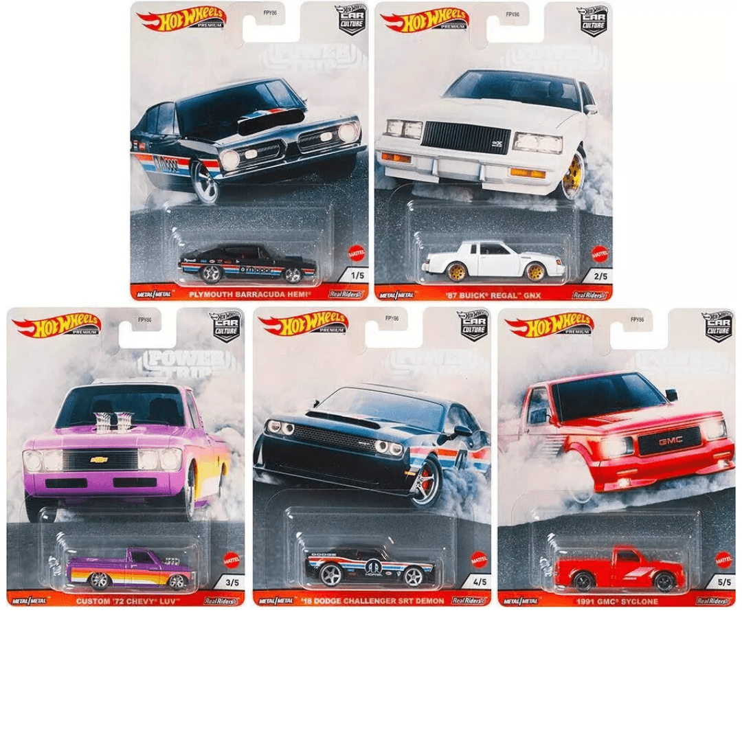 Hot Wheels Premium 2020 Power Trip Car Culture Pack 5 piezas 979T Buick, GMC Serie Completa - Garage23