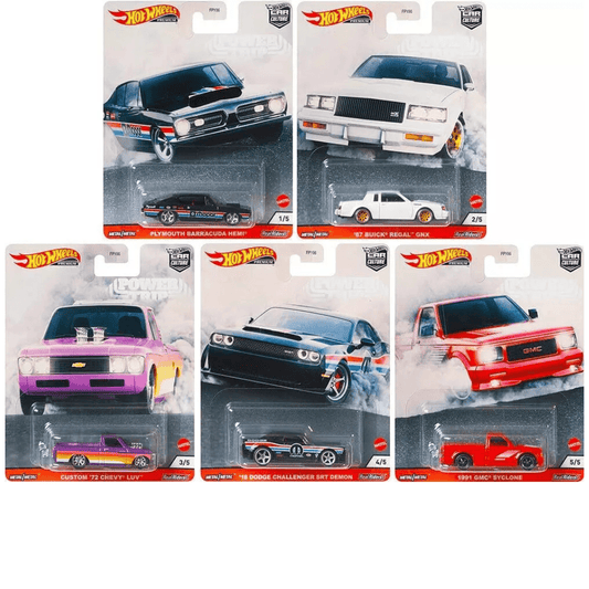 Hot Wheels Premium 2020 Power Trip Car Culture Pack 5 piezas 979T Buick, GMC Serie Completa - Garage23