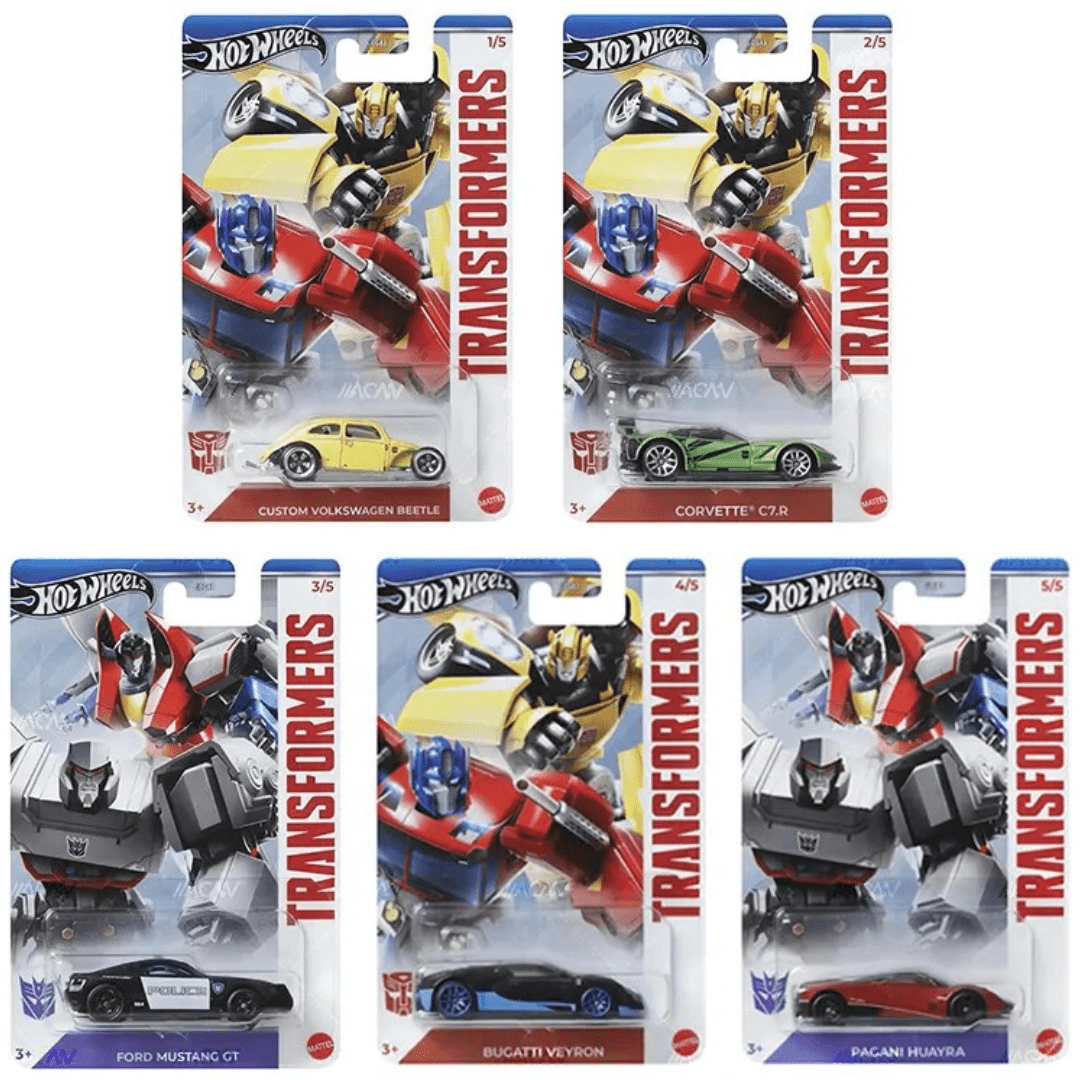 Hot Wheels Transformers Basicos pack de 5 Serie completa - Garage23
