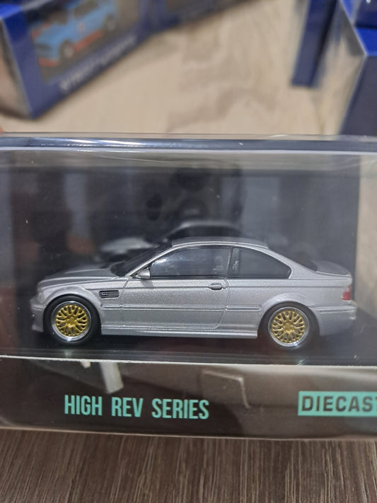 Stance Hunters x Street Weapon M3 CSL E46 – Cromo plateado con ruedas BBS 1/64