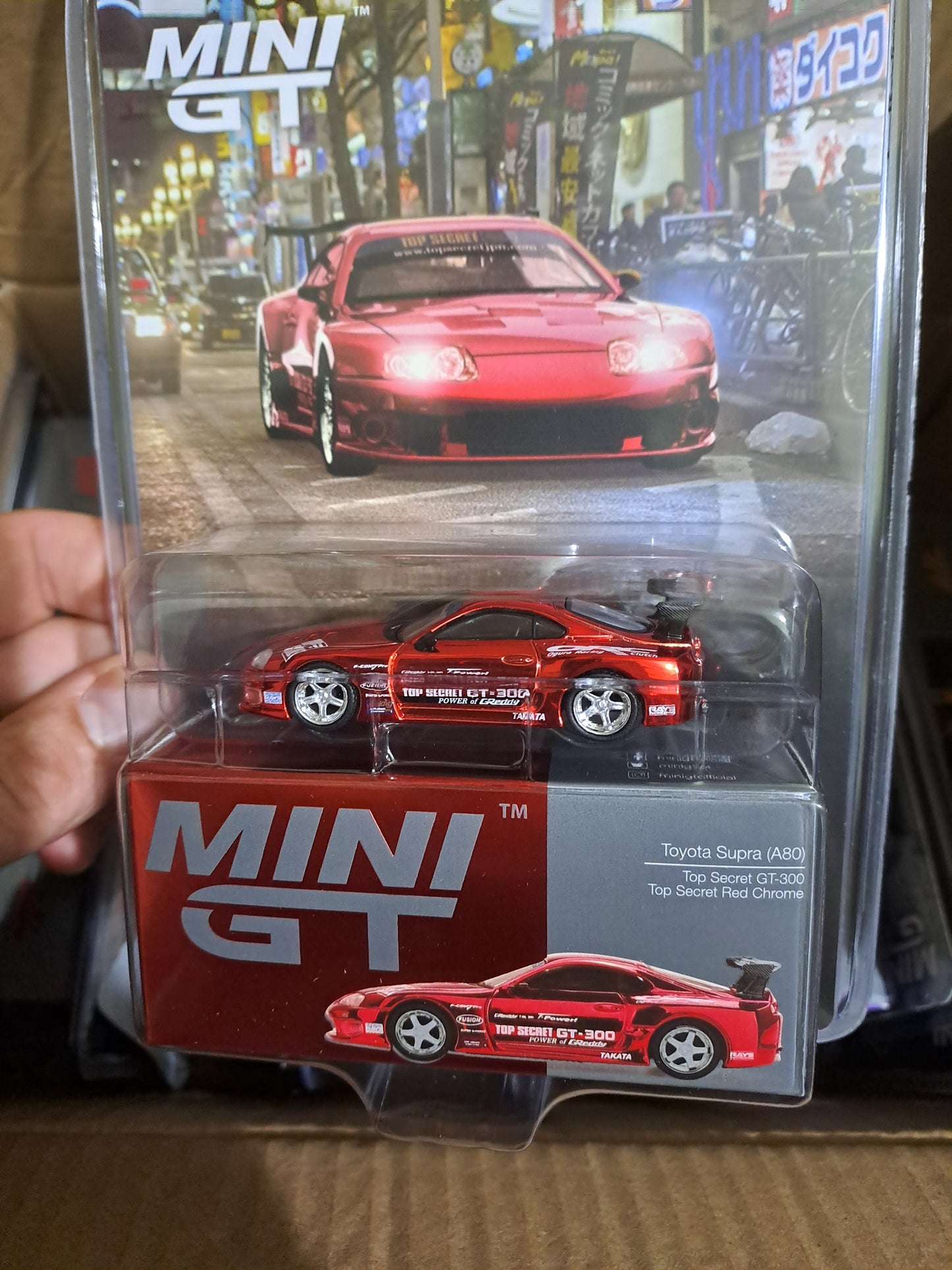 *** BLISTER *** MINI GT TOYOTA SUPRA A80 TOP SECRET GT 300 RED CHROME 2014 # 1132