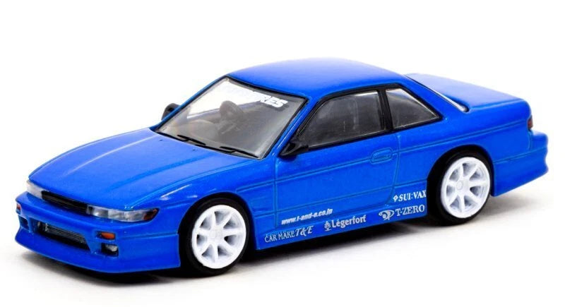 *** VERSION BLISTER *** Tarmac Works 1/64 VERTEX Nissan Silvia S13 TOYO TIRES – Azul metálico