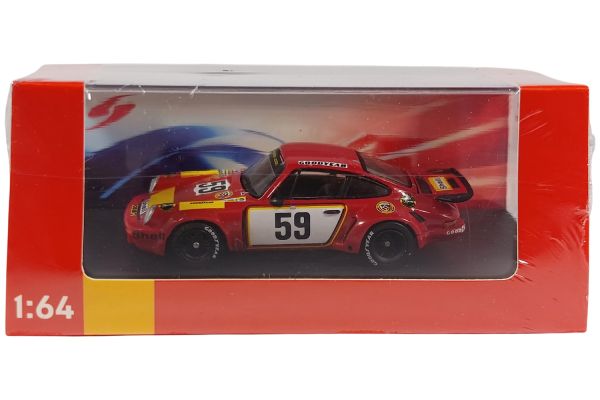 Spark 1/64 1975 Porsche 911 Carrera RSR 3.0 #59 T.Schenken /H.Ganley 24H Le Mans Rojo