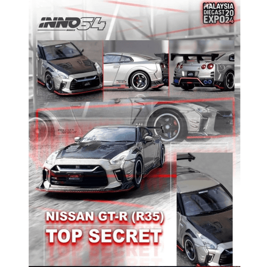 ULTIMA UNIDAD !! INNO64 Nissan Skyline GT - R (R35) *Top Secret*, grey/black - Garage23